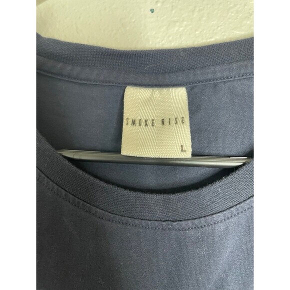 Smoke Rise Legendary Graphic T-Shirt Navy Bear Patch Embroidered Tee Size L - Picture 3 of 5